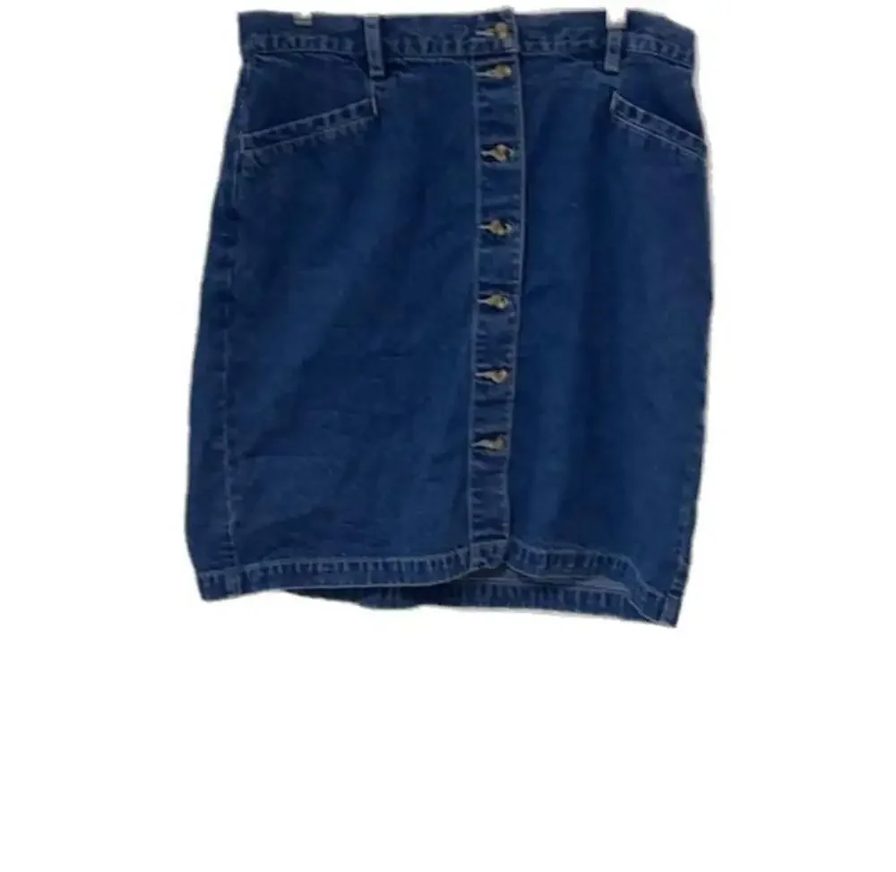 Vintage Eddie Bauer Women's Size 12 Denim Skirt Button Front Blue - Picture 1 of 4